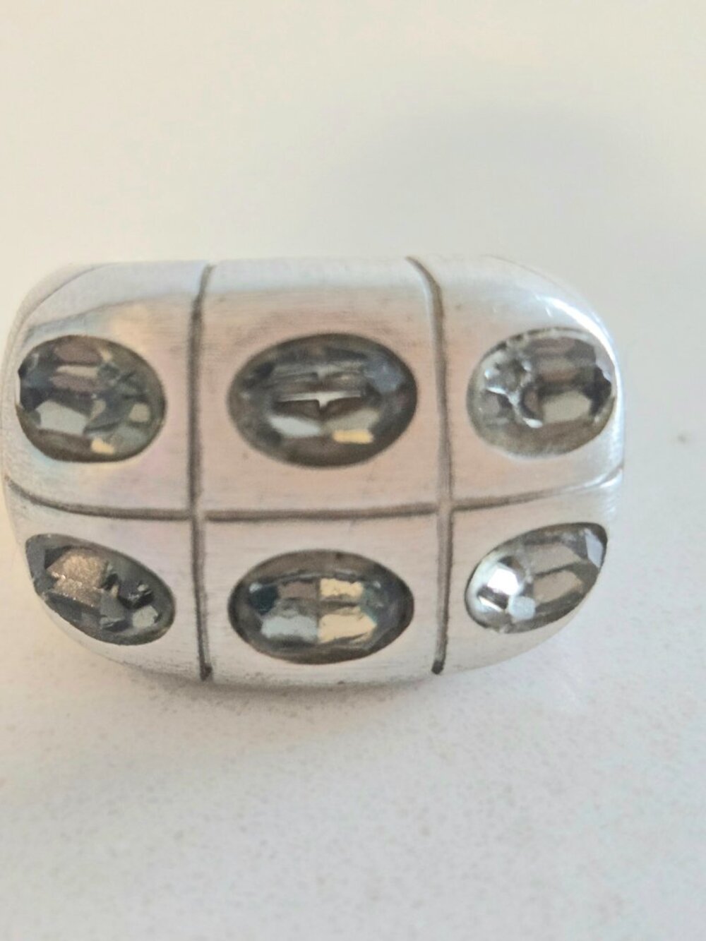 Designer Mixed Metal & Crystal Ring - Picture 3 of 7